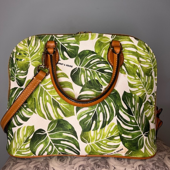 Dooney and Burke purse, palm leaves in good condition. Lightly used. - Picture 4 of 4